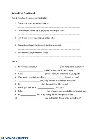 First and second conditional