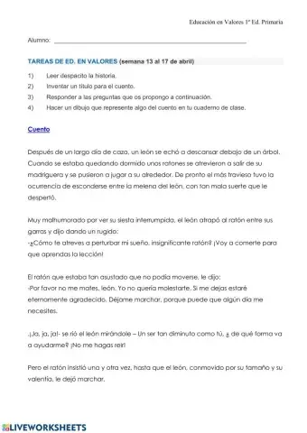 El ratón y el león