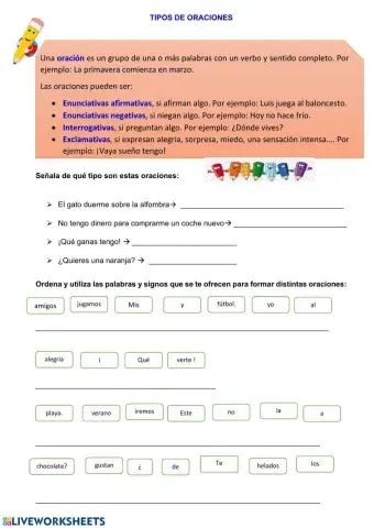 Tipos de oraciones