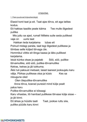 Otsekõne kirjavahemärgid