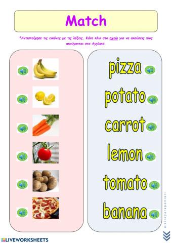 Words in common-listen-match