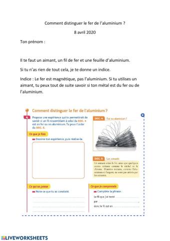 Comment distinguer le fer de l'aluminium ?