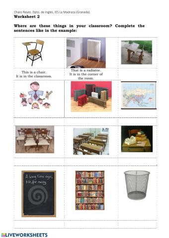 DEMONSTRATIVES and POSITION in  aclassroom