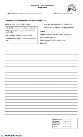 4th Intensive Final Composition Topic 2