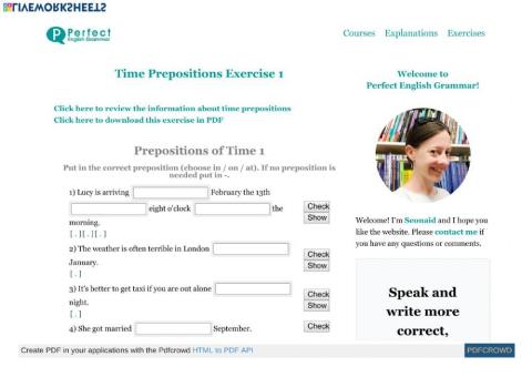 Preposition Exercise 1