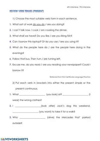 Present simple- Present continuous