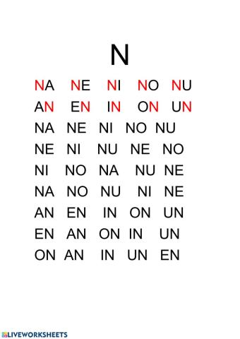 Lectoescriptura na ne ni