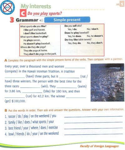 English 1 - Unit - Lesson C. Grammar Present simple