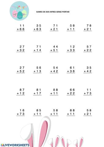 Sumes de dos xifres sense portar