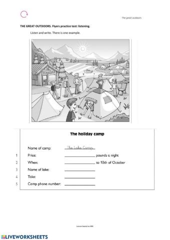 THE GREAT OUTDOORS. Flyers Listening