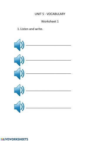 4º - Unit 5 - vocabulary