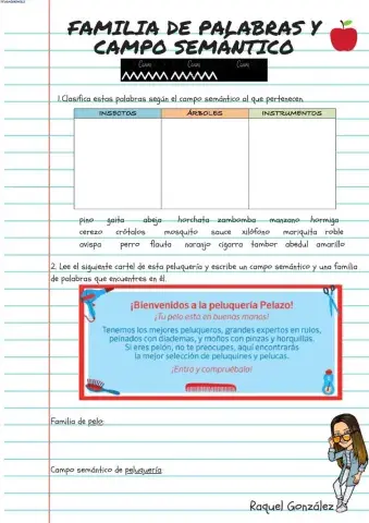 Familia de palabras y Campo semántico