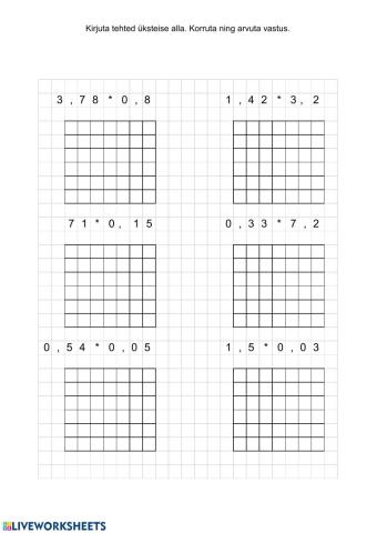 Kümnendmurdude korrutamine