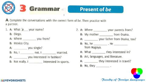 English 1 -unit 1-lesson a-gramar exercise