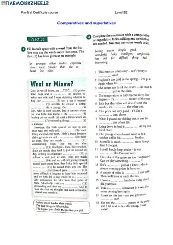 Comparatives and superlatives