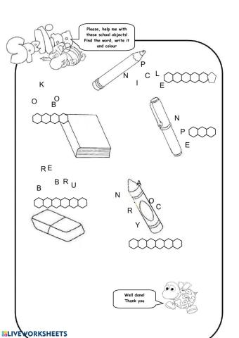 School Objects Spelling