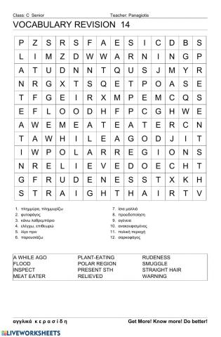 Csenior Wordsearch 14