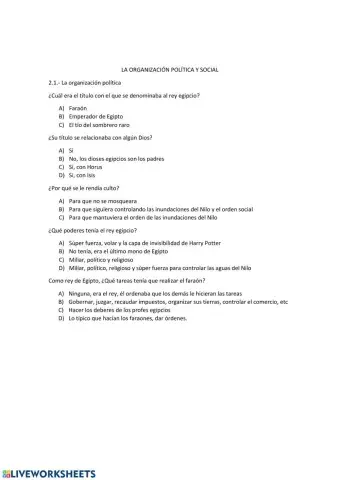 La organización política y social