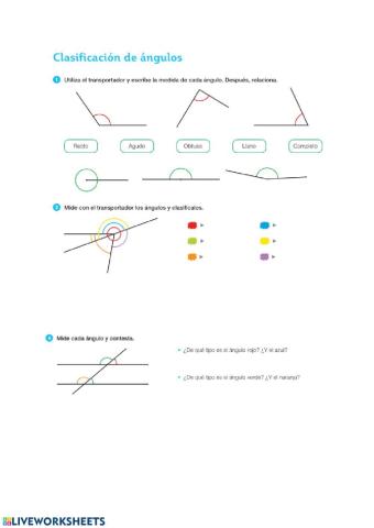 Clasificación y tipos de ángulos