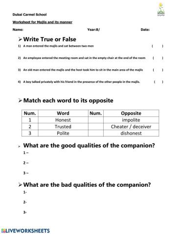 Majlis and its manners