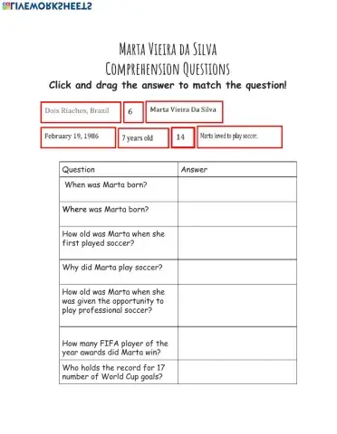Marta Vieira Da Silva Comprehension Questions