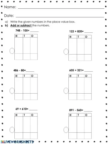 Addition and subtraction