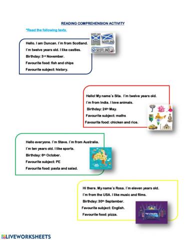 Reading Comprehension Starter Unit