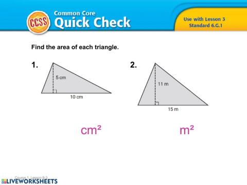 Area of a Triangle and a Trapezoid