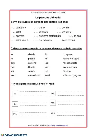 Le persone dei verbi