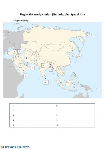 Jižní Asie, jihozápadní Asie