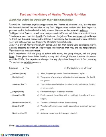 Health and nutrition