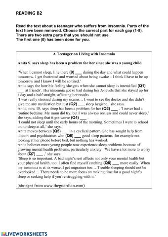 Reading comprehension