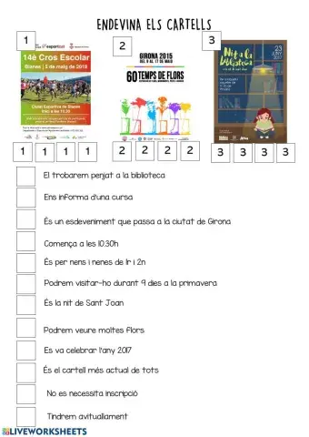 Comprensió lectora: Els cartells