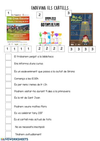 Comprensió lectora: Els cartells