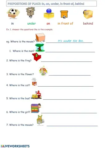Prepositions of place