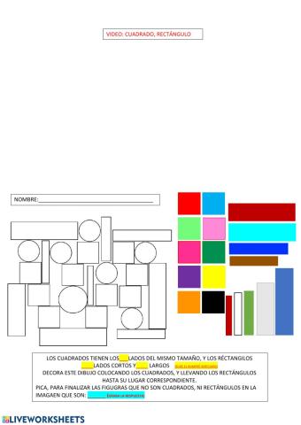 Formas: círculo, cuadrado, réctángulo