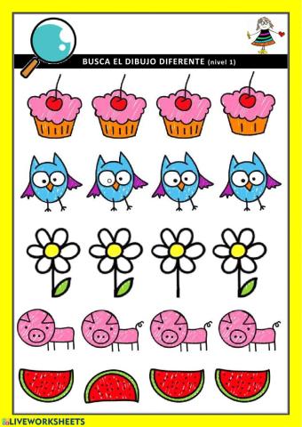 Busca el dibujo diferente (nivel 1)