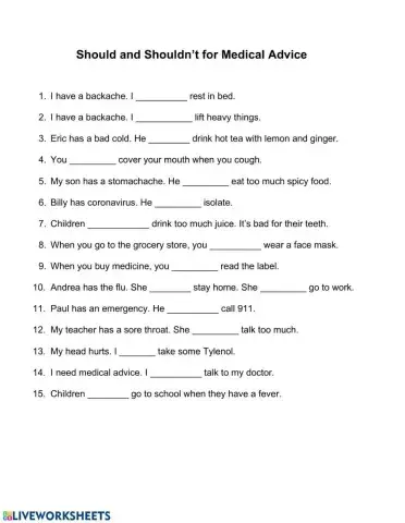 Should for Health Advice