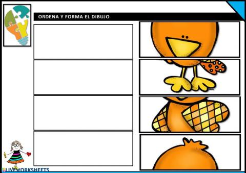 Ordena y forma el dibujo (pájaro)