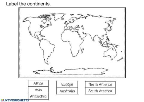 Label the continents