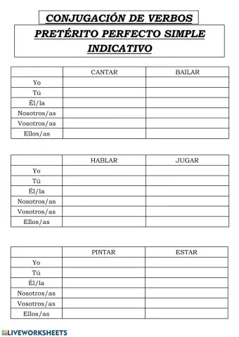 Pretérito perfecto simple