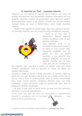 Comprensión lectora leyenda