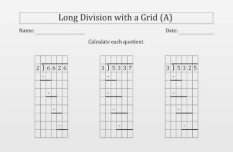 Long division with grid A
