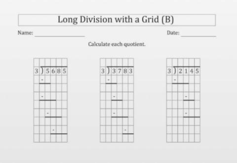Long division with grid B