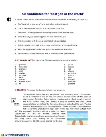 Best job in the world