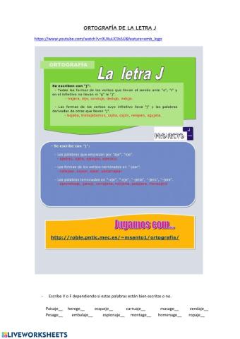 Ortografía de la J