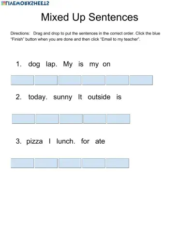 Mixed up Sentences 1