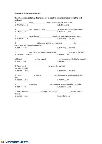 Correlative Conjunctions