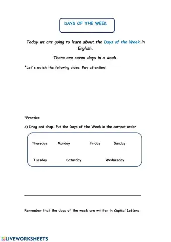 Days of the Week