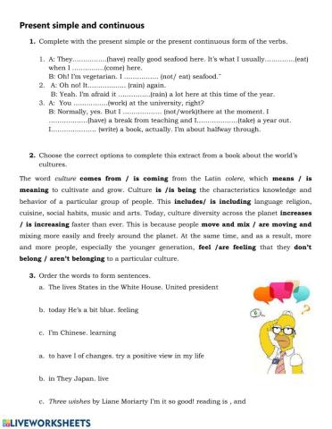 Present Simple and Continuous